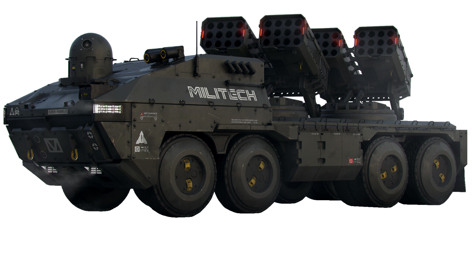 cyberpunk 2077 militech rocket launcher truck.png